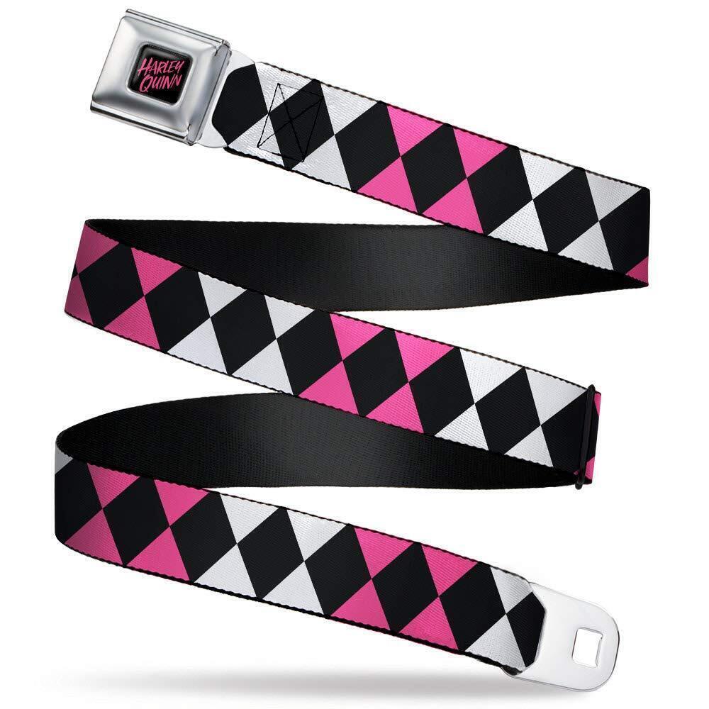 4585 DC Comics Belt, Seatbelt Buckle Belt, Birds of Prey Harley Quinn